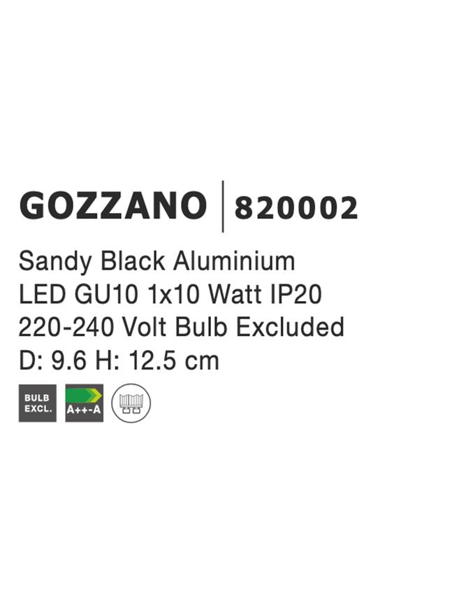 LED спот GOZZANO 13W MR16 Пясъчно черен алуминий