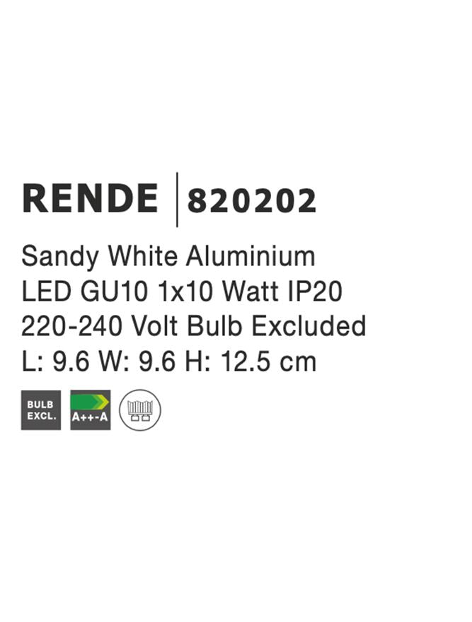 Техническо осветление RENDE MR16 13W Пясъчно бял алуминий