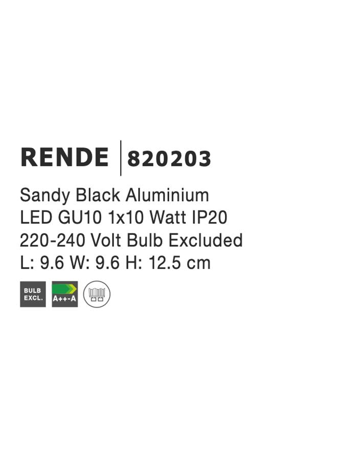 Техническо осветление RENDE MR16 13W Пясъчно черен алуминий