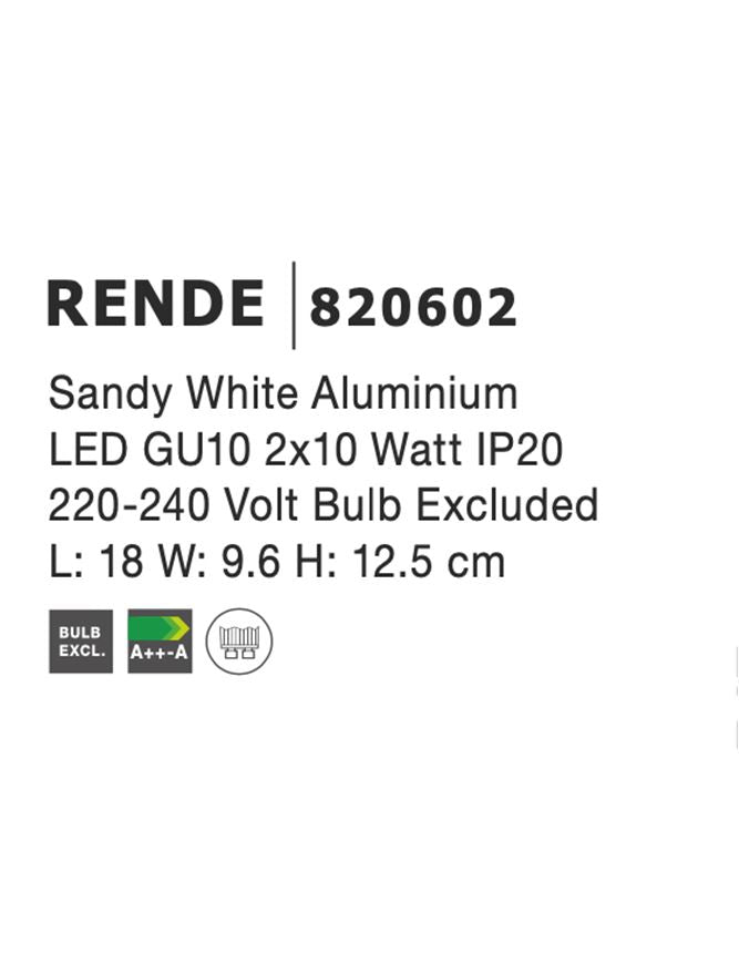 Техническо осветление RENDE MR16 13W Пясъчно бял алуминий