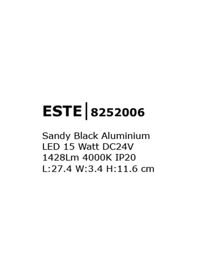 Магнитна система 48V BUXTON LED лента 15W 4000K Матово черен L27.4 H11.7см