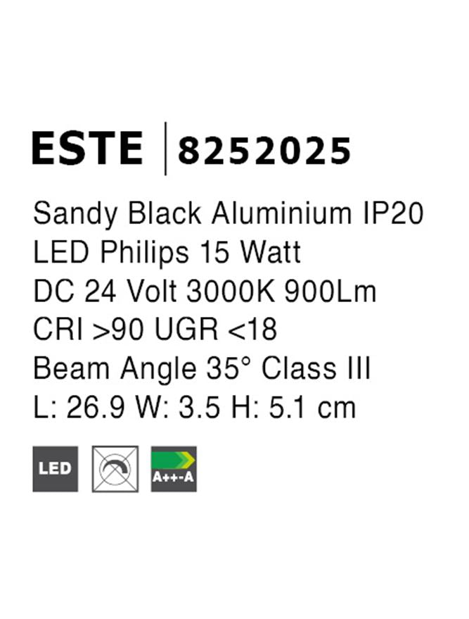 Техническо осветление BUXTON LED лента 3000K Пясъчно черен L26.9 H5.15см