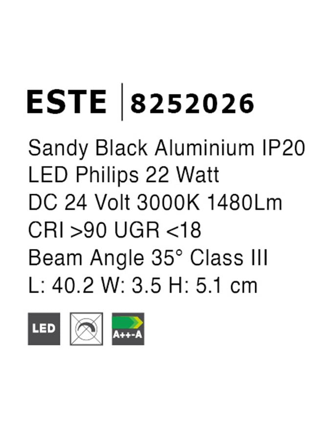 Техническо осветление BUXTON LED лента 22W 3000K Пясъчно черен