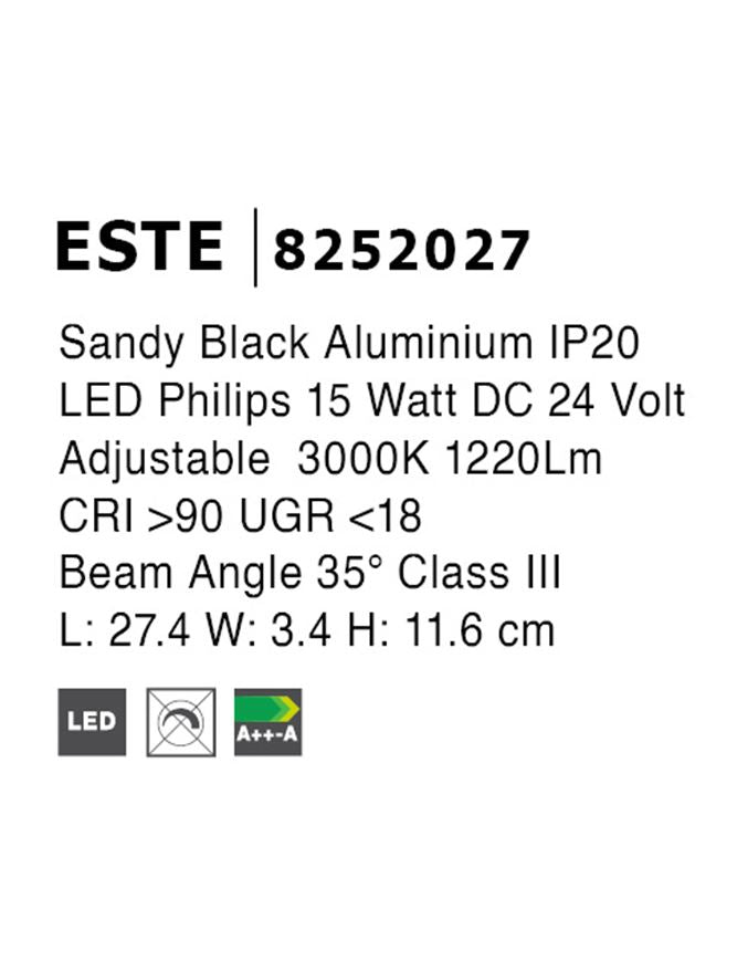 Техническо осветление BUXTON LED лента 15W 3000K Пясъчно черен L27.4 H11.7см