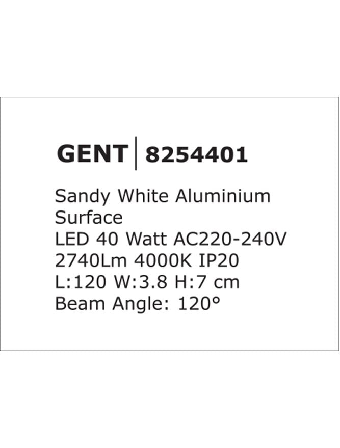 Техническо осветление GENT 40W 4000K Пясъчно бял LED линеен
