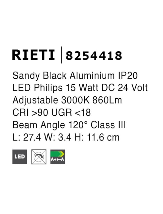Техническо осветление BUXTON LED лента 15W 3000K Черен L27.4 H11.7см