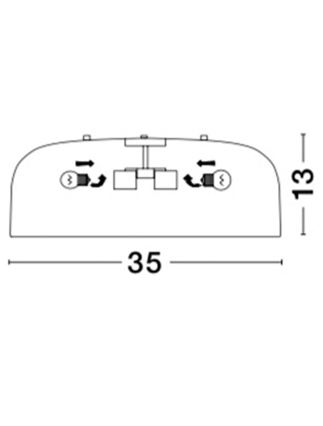 Висящо осветително тяло (пендел) PERLETO 2x12W Матово черен и матово бял без крушка