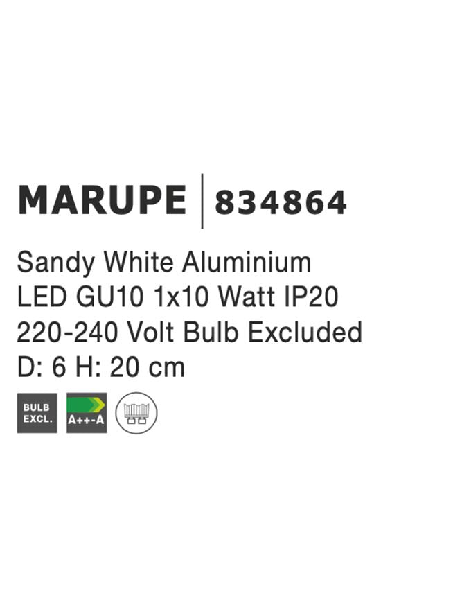 Техническо осветление MARUPE GU10 MR16 50W Пясъчно бял ⌀6 H20см