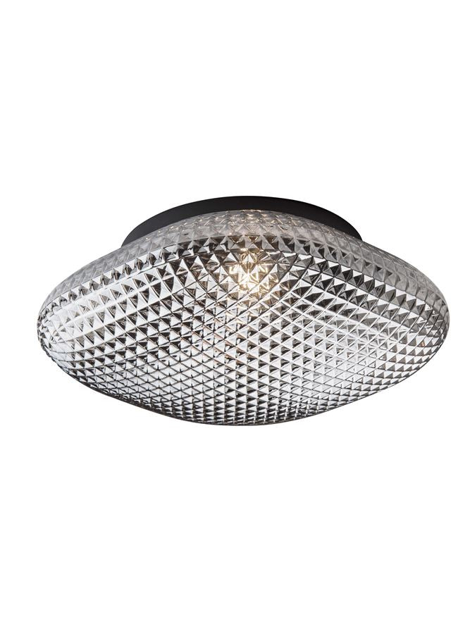 Висящо осветително тяло (пендел) SENS LED E27 12W Опушено стъкло хром черен метал