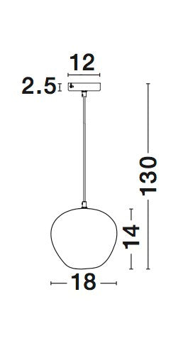 Висящо осветително тяло (пендел) CEDRO 12W LED E27 Бронз/черен, опушено стъкло ⌀18