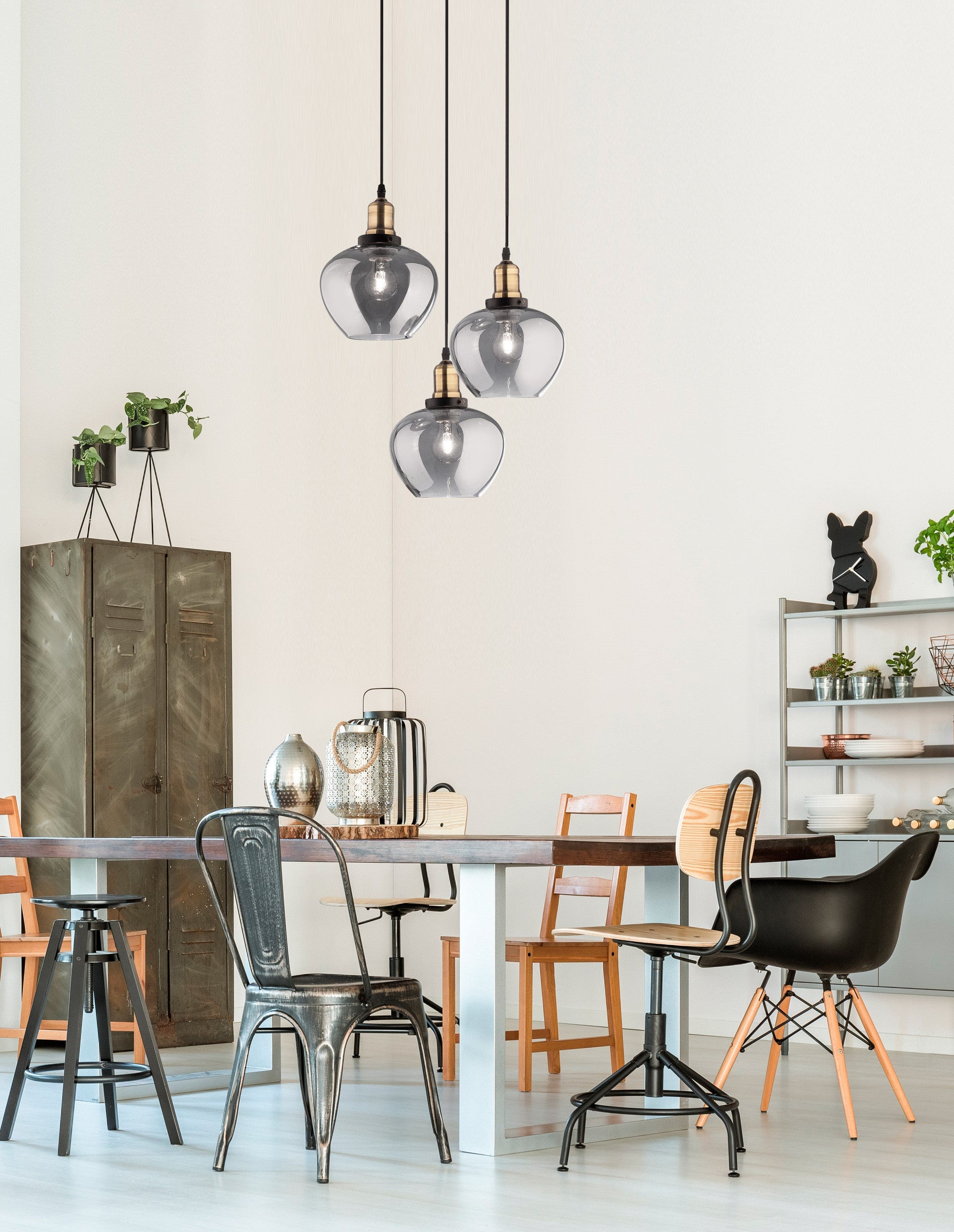 Висящо осветително тяло (пендел) CEDRO 36W LED E27 Бронз/черен, опушено стъкло ⌀35
