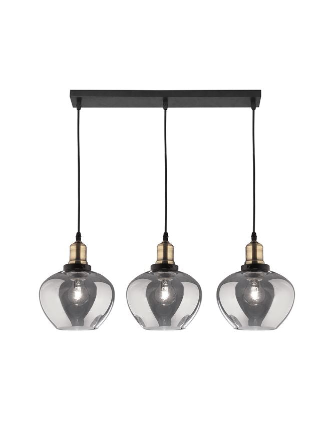 Висящо осветително тяло (пендел) CEDRO 36W LED E27 Бронз/черен, опушено стъкло L80