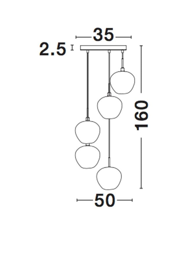 Висящо осветително тяло (пендел) CEDRO 60W LED E27 Бронз/черен, опушено стъкло ⌀50