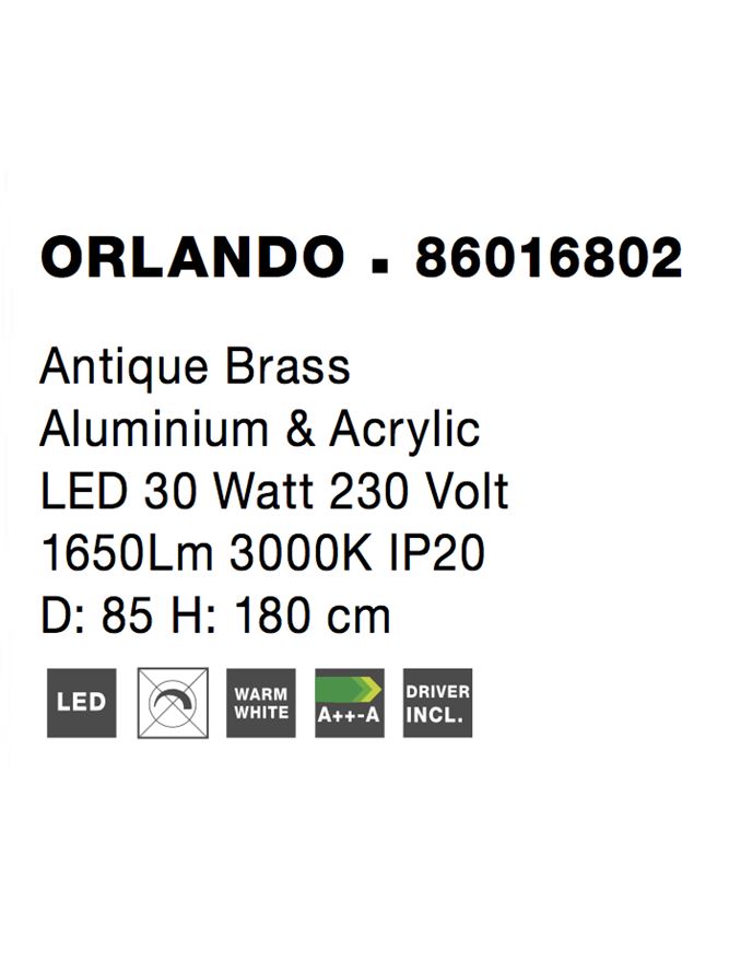Висящо осветително тяло (пендел) ORLANDO 30W Античен месинг