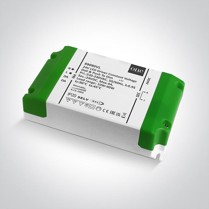 DALI & PUSH TO С димиране С димиране Захранващ драйвер 24V DC 10-90W 230V