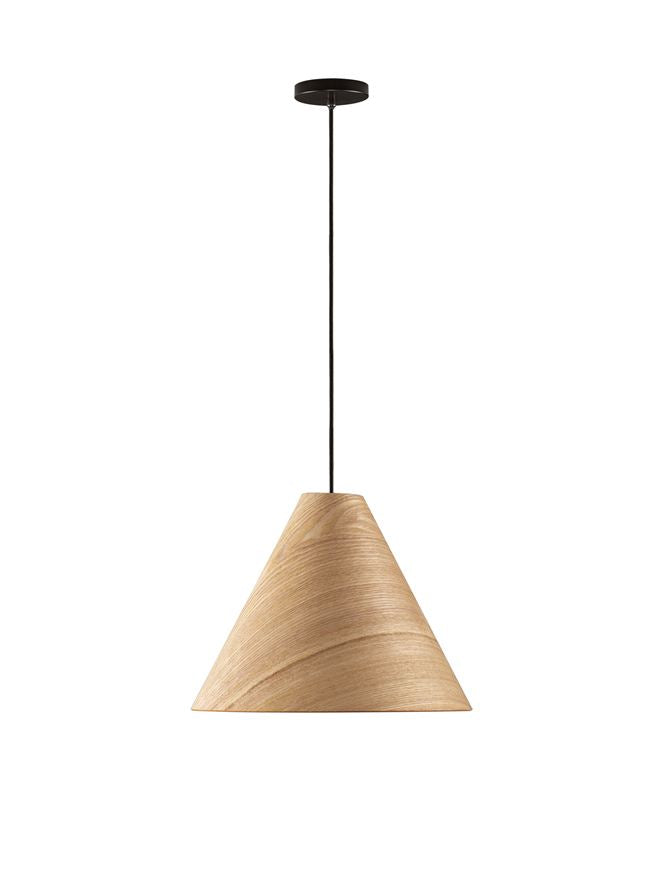 Висящо осветително тяло (пендел) ELYSIAN 12W LED E27 Натурално дърво черен кабел