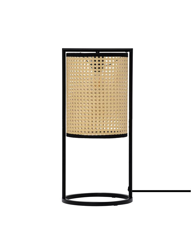 Висящо осветително тяло (пендел) ERTO LED E27 12W Пясъчно черен стомана и ратан ⌀26 H56см