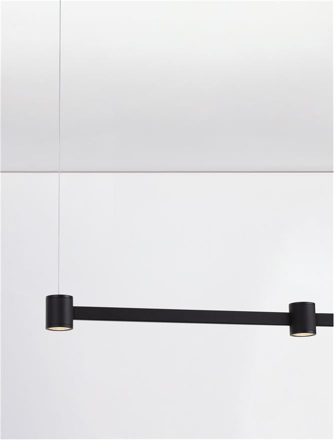 Висящо осветително тяло (пендел) PUIZE LED 21W 220-240V Пясъчно черен алуминий L80 W6 H140см