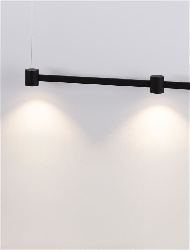 Висящо осветително тяло (пендел) PUIZE LED 21W 220-240V Пясъчно черен алуминий L80 W6 H140см