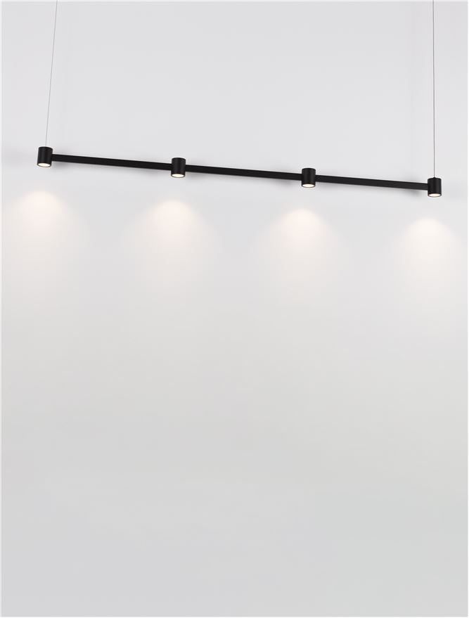 Висящо осветително тяло (пендел) PUIZE LED 24W 220-240V Пясъчно черен алуминий L118 W6 H140см