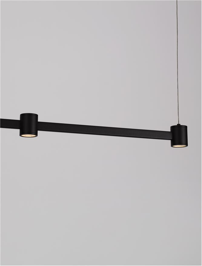 Висящо осветително тяло (пендел) PUIZE LED 24W 220-240V Пясъчно черен алуминий L118 W6 H140см