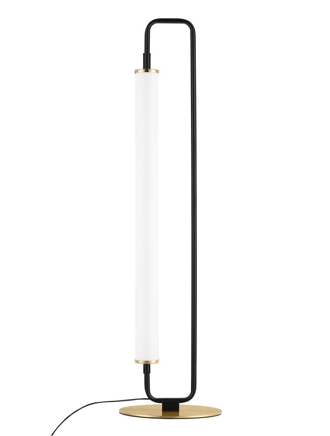 Висящо осветително тяло (пендел) WETRO LED 20W Матово черен и златист метал и акрил ⌀18 H68см