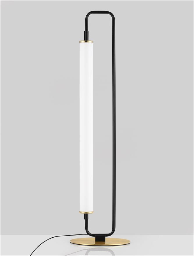 Висящо осветително тяло (пендел) WETRO LED 20W Матово черен и златист метал и акрил ⌀18 H68см
