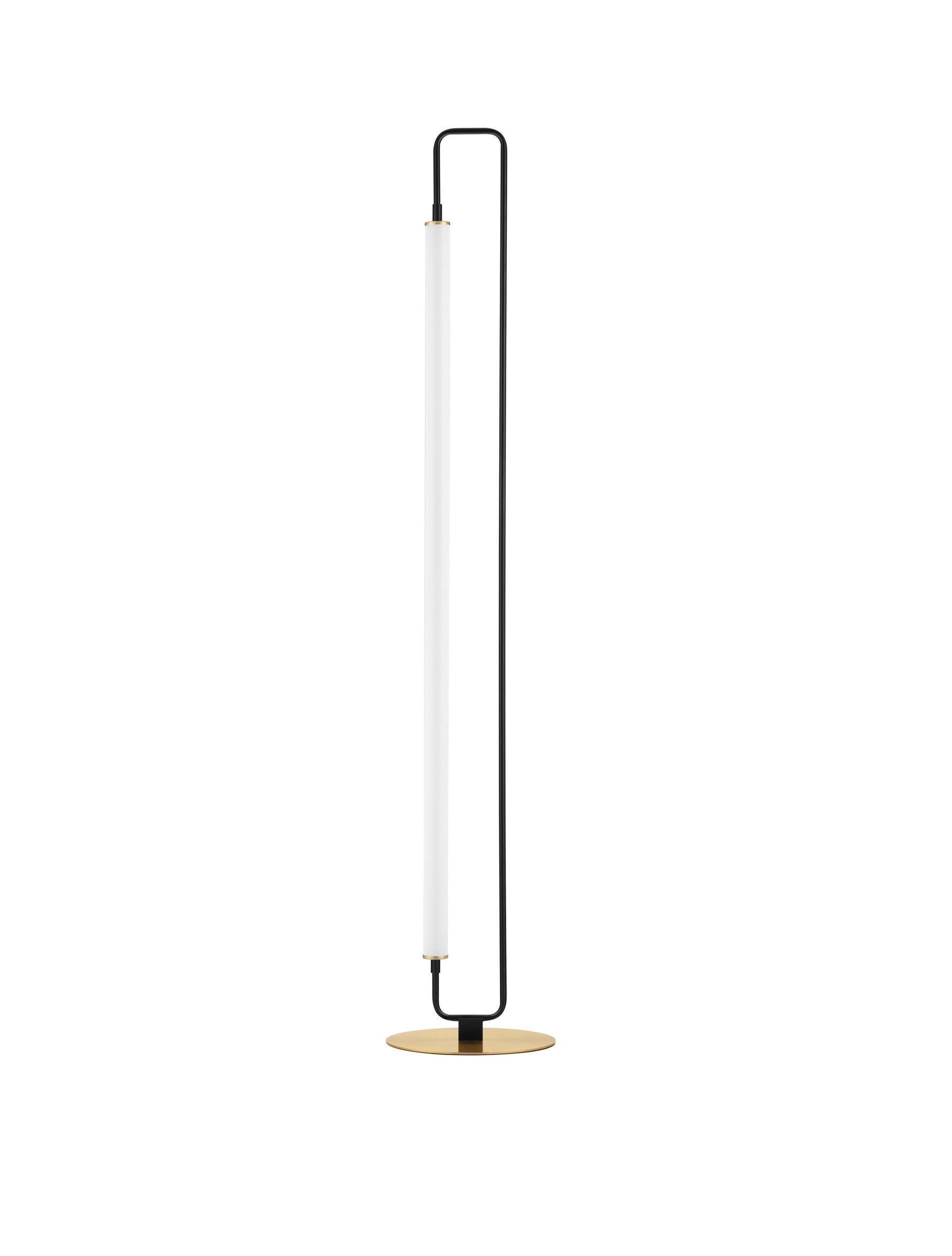 Висяща лампа WETRO LED 32W, мат черно и злато, метал и акрил, ⌀28 H150см