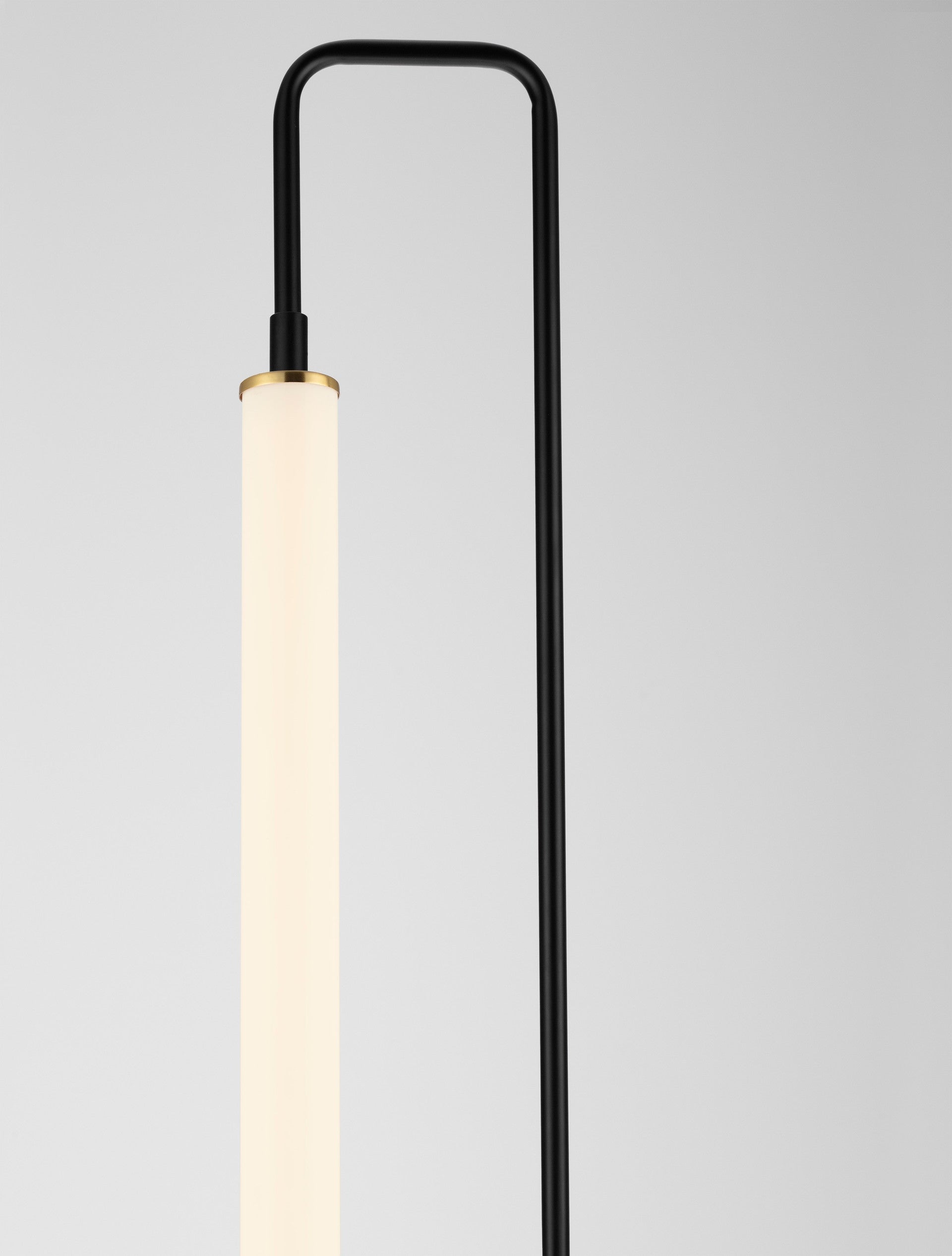 Висяща лампа WETRO LED 32W, мат черно и злато, метал и акрил, ⌀28 H150см