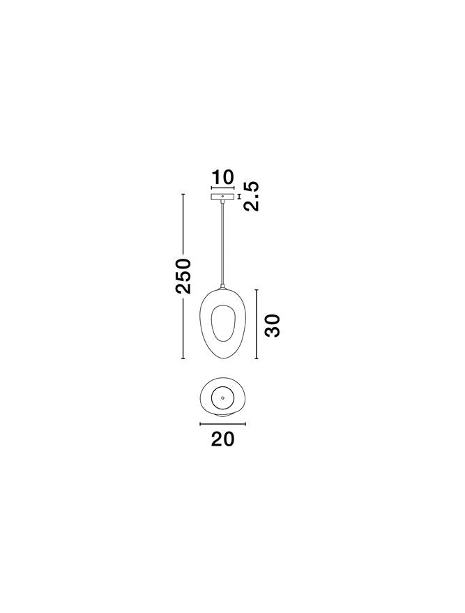 Висящо осветително тяло (пендел) TEMPUS 5W LED G9 Пясъчно бял полиуретан и смола L20 W30 H250см