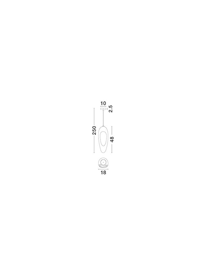 Висящо осветително тяло (пендел) TEMPUS 5W LED G9 Пясъчно бял полиуретан и смола L18 W48 H250см