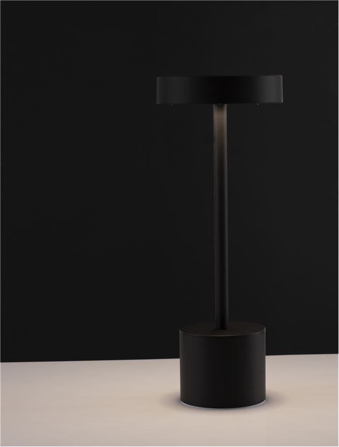 Външна настолна лампа FUMO 2W Матово черен алуминий и акрил IP54