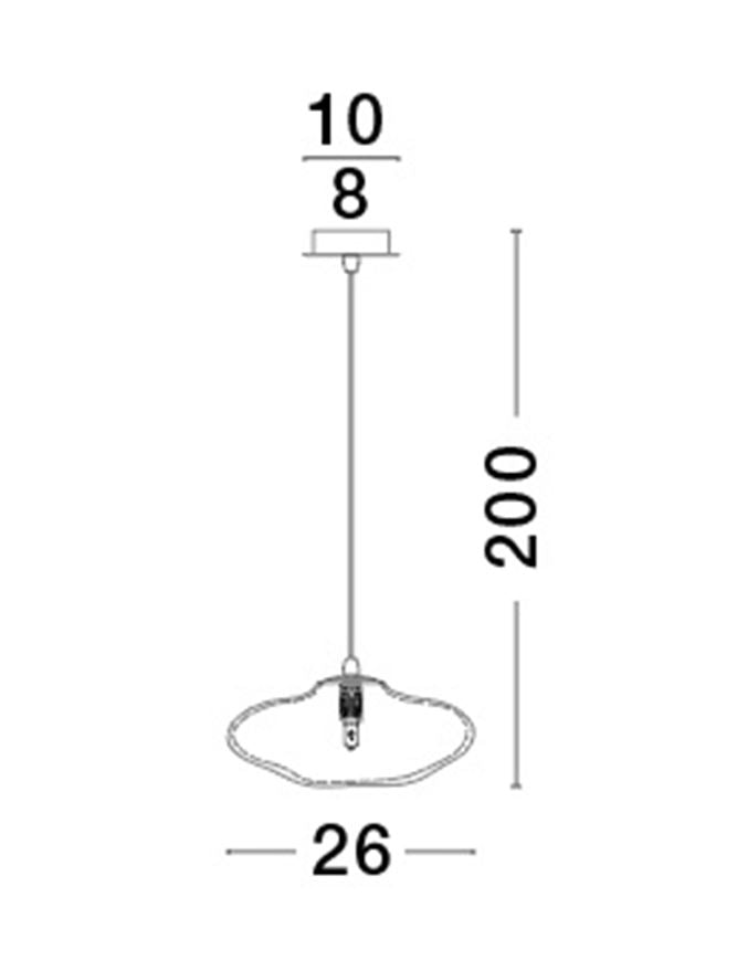 Висящо осветително тяло (пендел) KING LED 5W G9 Златист месинг Прозрачно стъкло Регулируема височина ⌀26 H200см