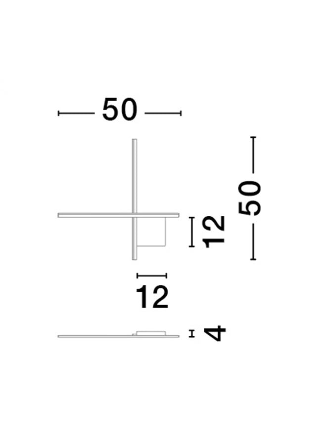 Висящо осветително тяло (пендел) CROSS LED 15W 2700K 880Lm Триак димируем Пясъчно черен алуминий L50 W4 H50см