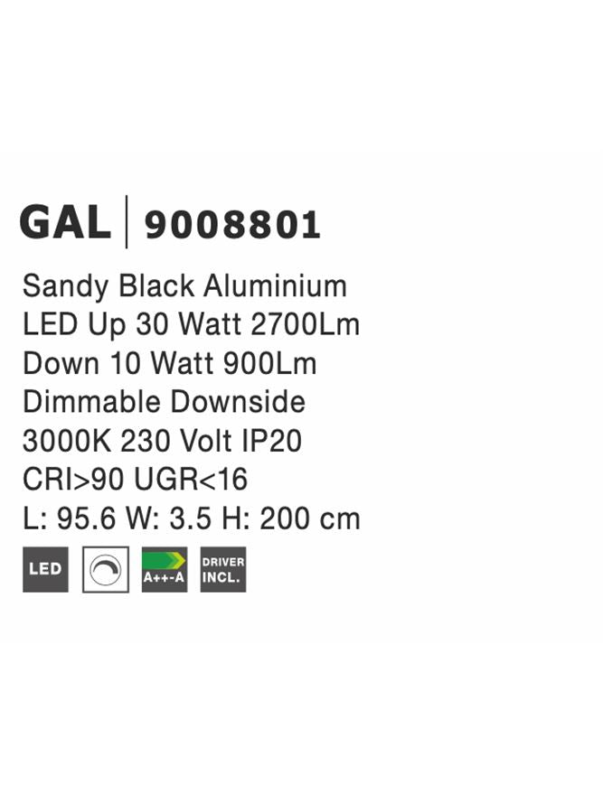 Техническо осветление GAL 30W UP/DOWN Пясъчно черен