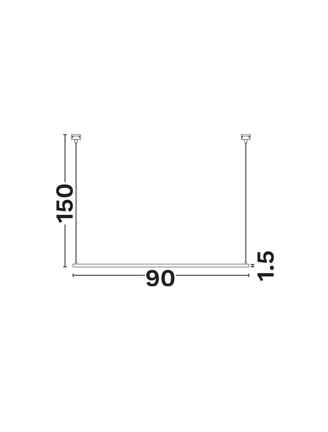 Техническо осветление UPRAIL Модулен спот 15W 120° Пясъчно черен алуминий L90 W4.5 H1250см 3000K IP20