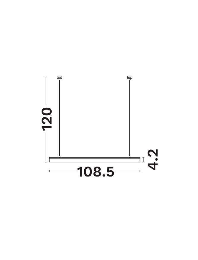 Техническо осветление UPRAIL Линеен модул 24W 120° Пясъчно черен алуминий L108.5 W7 H2.1 H2:57см 3000K IP20
