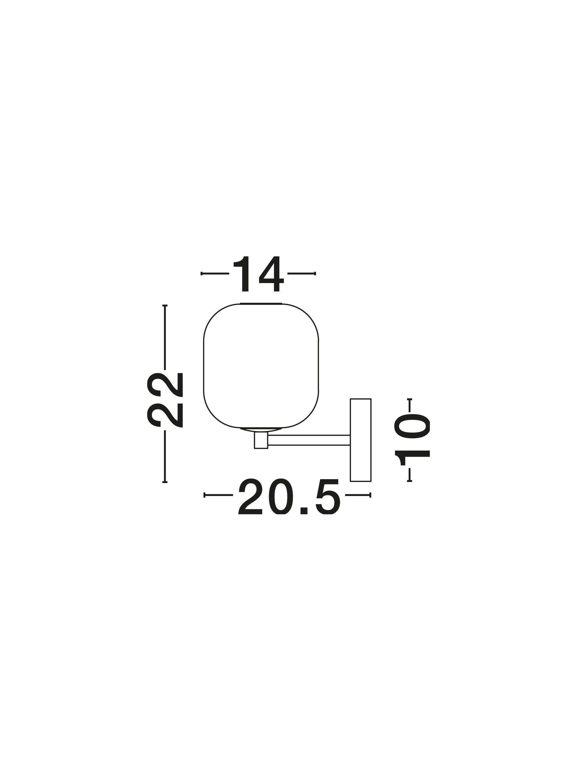 Пендел AELIA 3W, черен мат метал и опушено сиво стъкло, ⌀14 Ш20.5 В22см