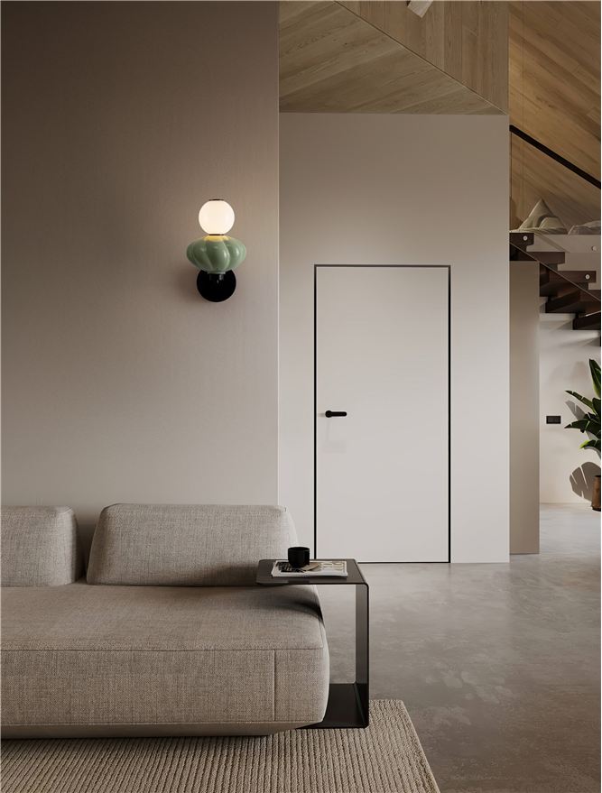 Настолна лампа ONETA LED 8W 220-240V ⌀20 W28 H34.6см Зелен керамика Опалово стъкло Матово черен метал