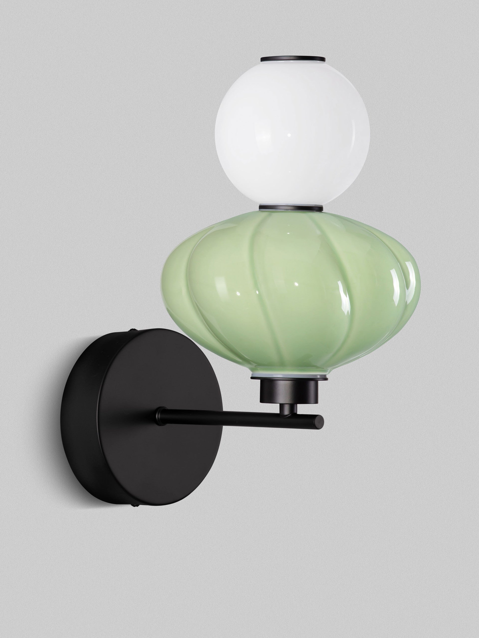 Настолна лампа ONETA LED 8W 220-240V ⌀20 Ш28 В34.6см Зелена керамика Опалово стъкло Матов черен метал