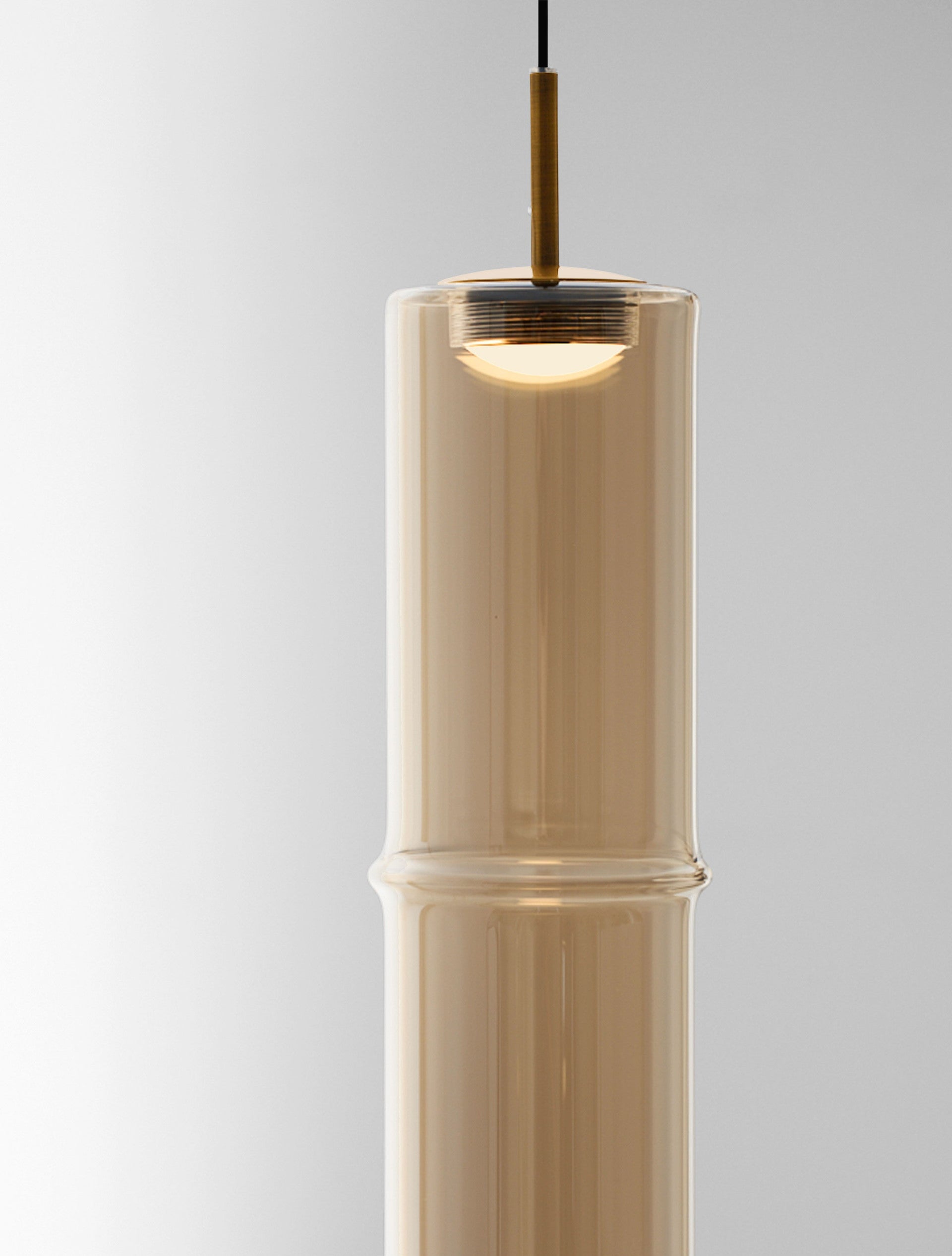 Подова лампа SANO 3W LED Златист метал, коняк стъкло