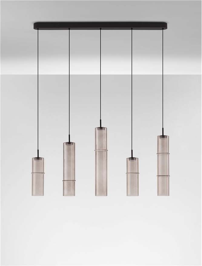 Подова лампа SANO 18W LED Димируем, матово черен метал, мока стъкло