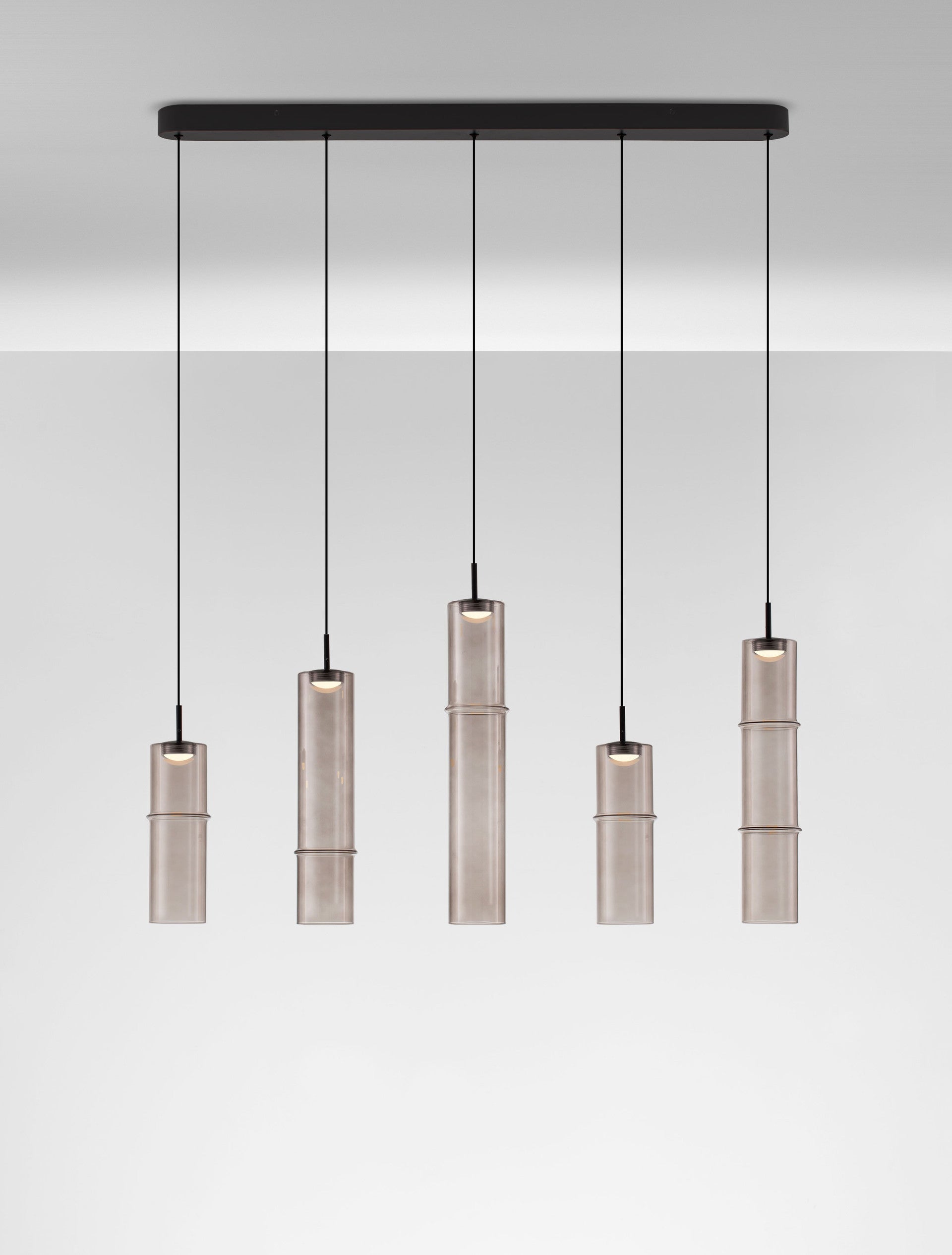 Подова лампа SANO 18W LED Димируем, матово черен метал, мока стъкло