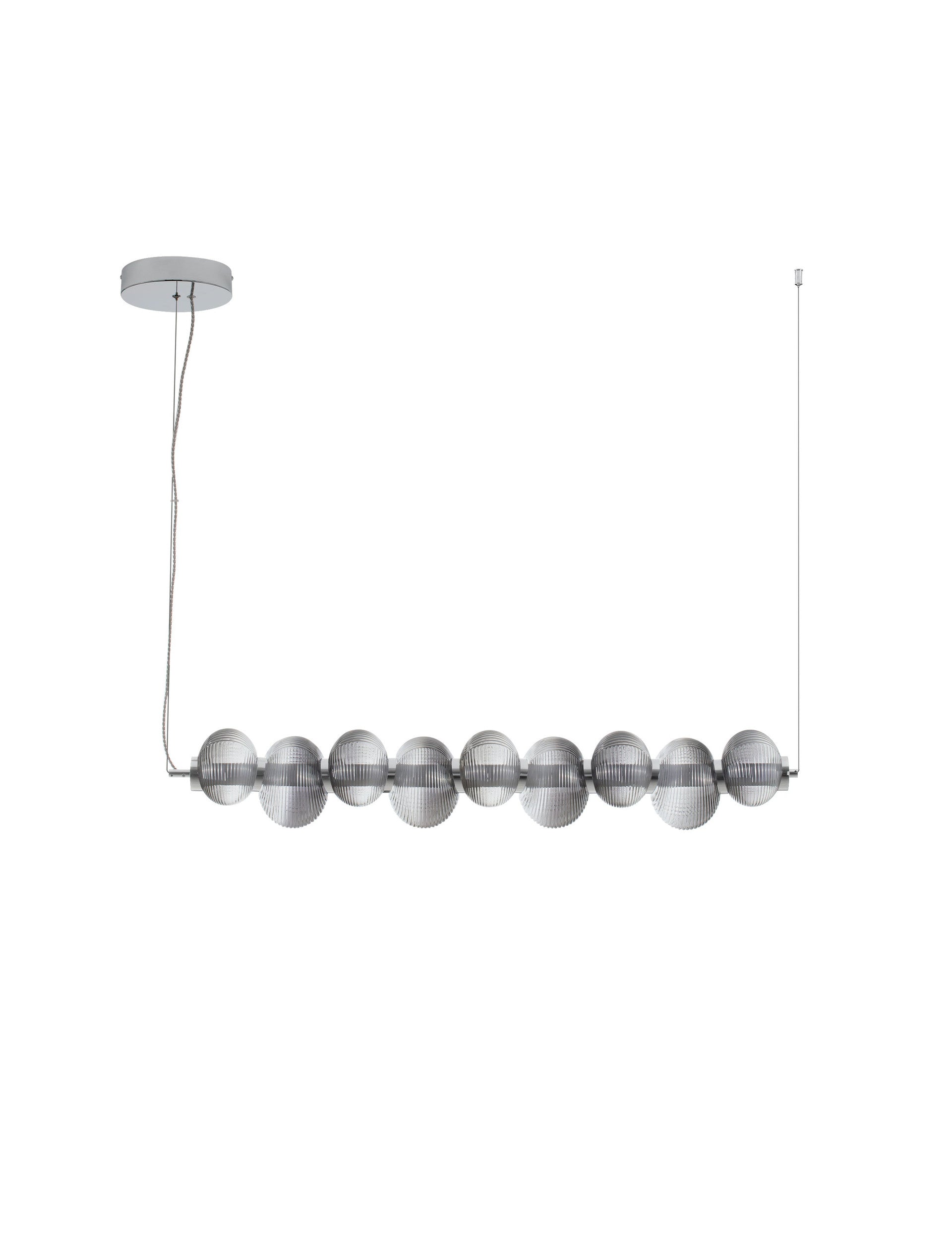 Подова лампа LEDA LED 30W 220-240V L97 W16 H221см Опушено сиво стъкло Хромиран метал