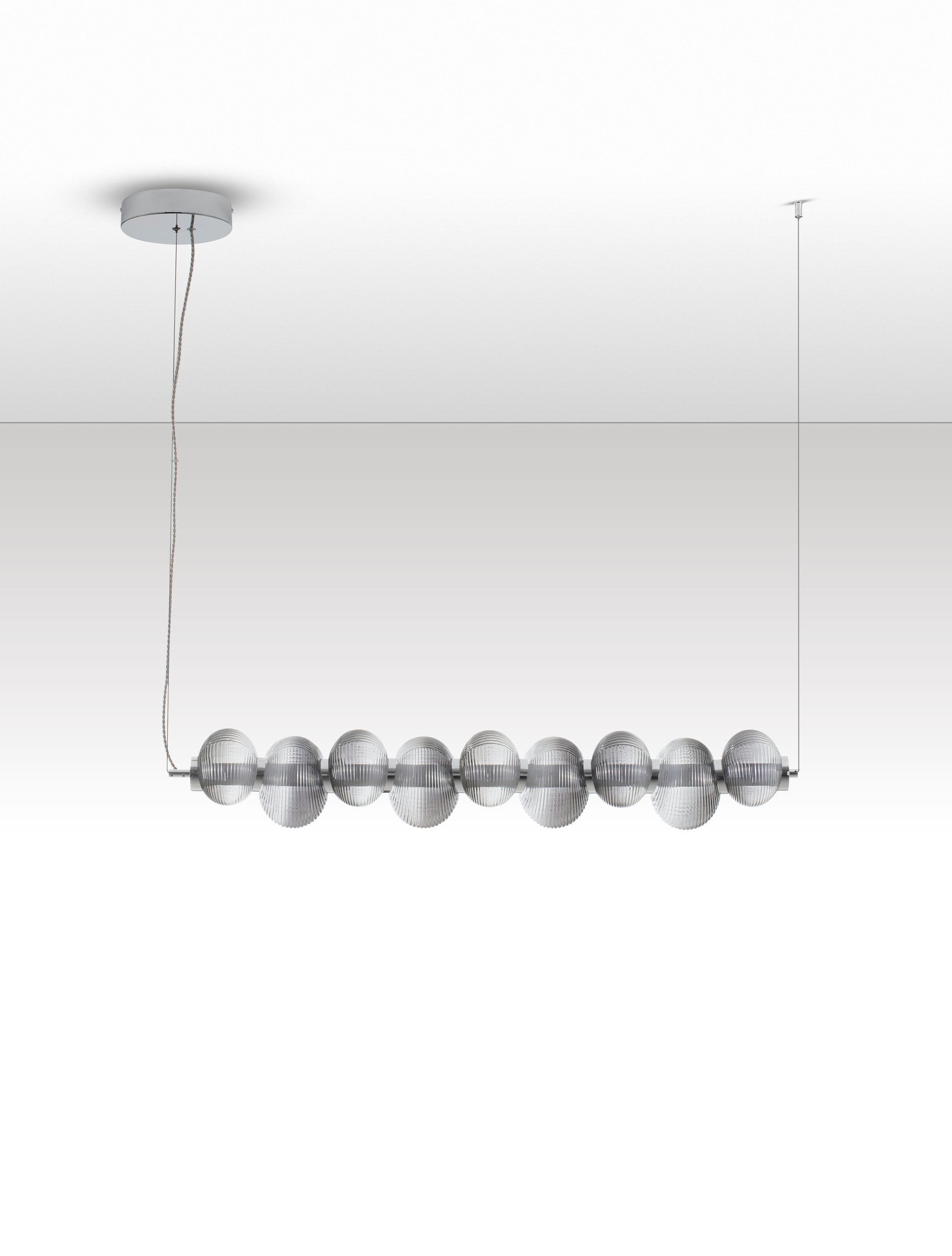 Подова лампа LEDA LED 30W 220-240V L97 W16 H221см Опушено сиво стъкло Хромиран метал