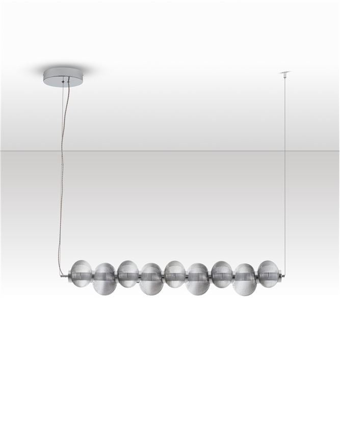 Подова лампа LEDA LED 30W 220-240V L97 W16 H221см Опушено сиво стъкло Хромиран метал