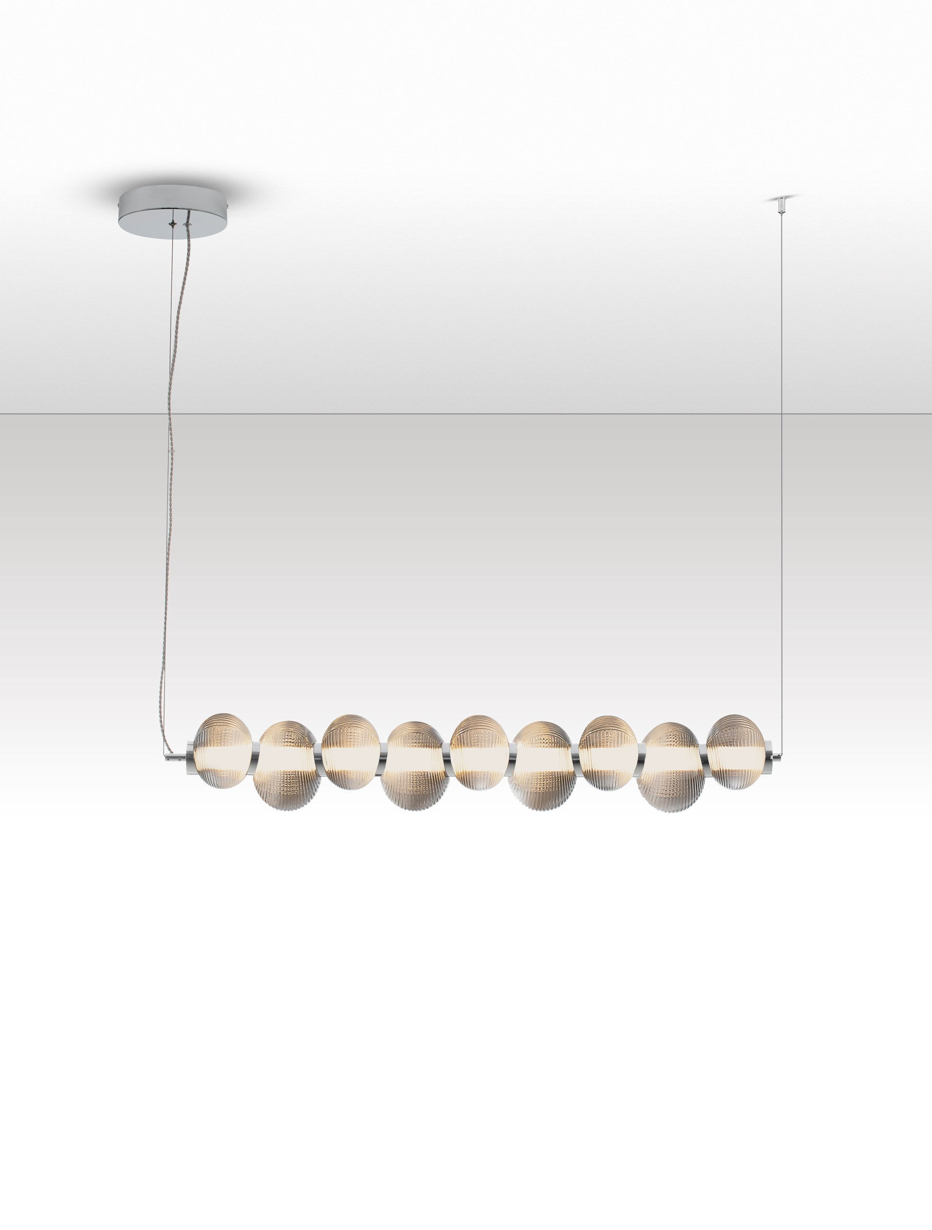 Подова лампа LEDA LED 30W 220-240V L97 W16 H221см Опушено сиво стъкло Хромиран метал