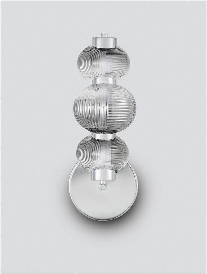 Настолна лампа LEDA LED 18W 220-240V ⌀16 W22 H42.5см Опушено сиво стъкло Хромиран метал