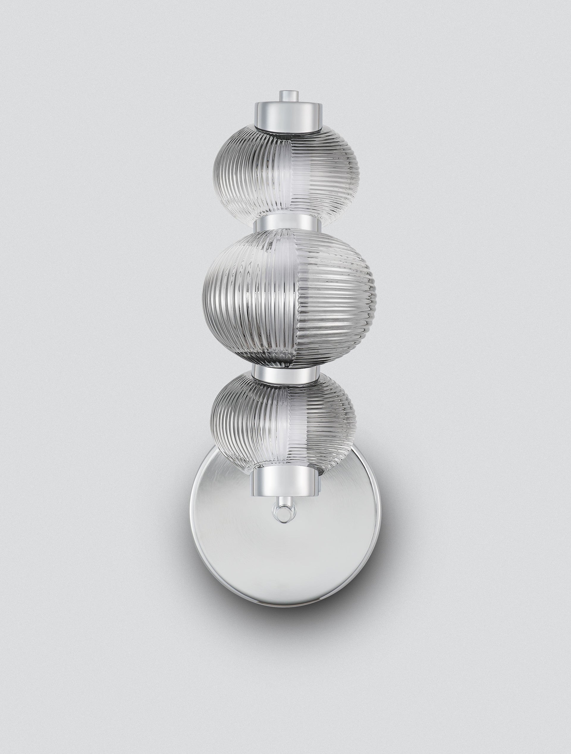 Настолна лампа LEDA LED 18W 220-240V ⌀16 Ш22 В42.5см Опушено сиво стъкло Хромиран метал