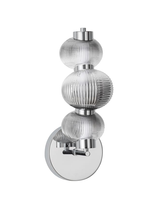 Настолна лампа LEDA LED 18W 220-240V ⌀16 W22 H42.5см Опушено сиво стъкло Хромиран метал